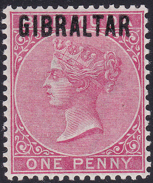 GIBRALTAR 1889 SG2 1d ROSE-RED MM CV £85(2017)