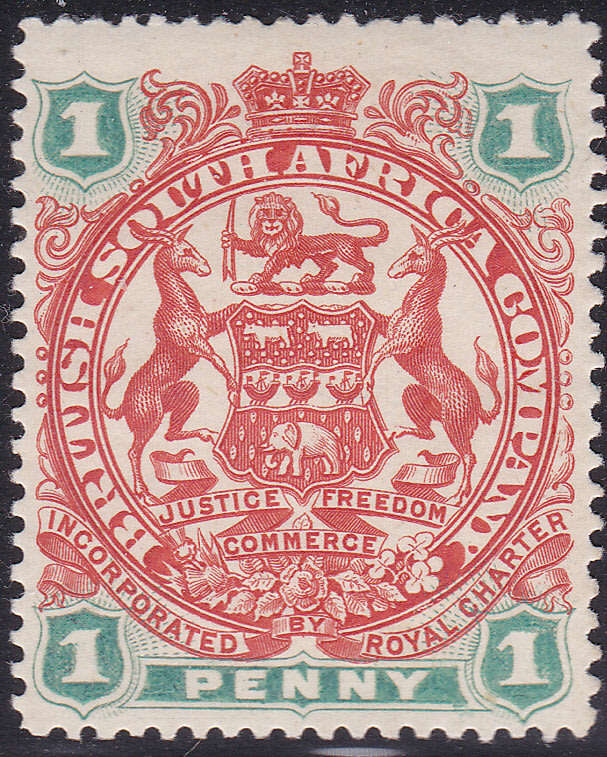 BSAC / Rhodesia : SG42 1d Scarlet & Emerald MM CV £14