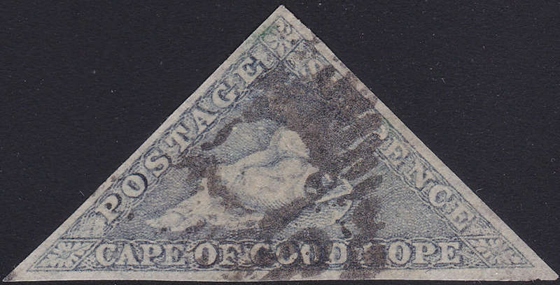 Cape of Good Hope : 1863-64 SACC7c : 6d SLATE LILAC - FINE USED - CV R15000