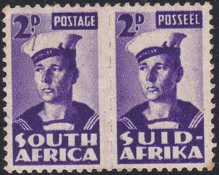 Union of SA - 1942-44 SG100d 2d VIOLET(LINE ON CAP VARIETY) MM CV R2000