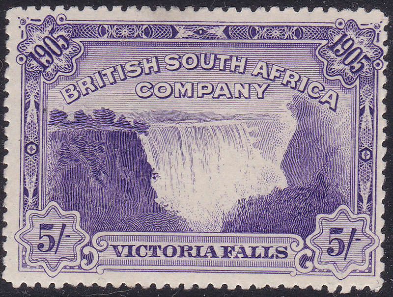 B.S.A.C / Rhodesia 1905 SG99 - 5/- Violet - MM - CV £130(2017)
