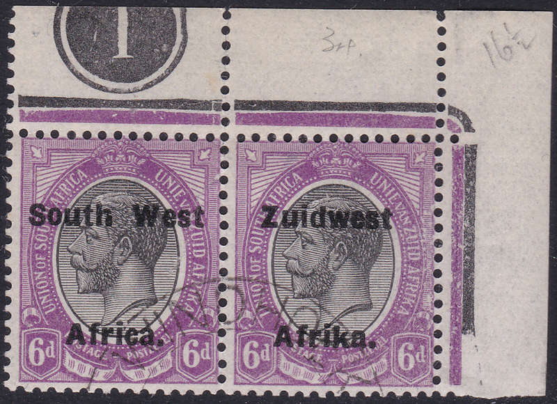 SWA 1924 TYPE VI SACC45 2d PURPLE CORNER PLATE NO PAIR(#1) - VLMM - CV R2500(See Below)