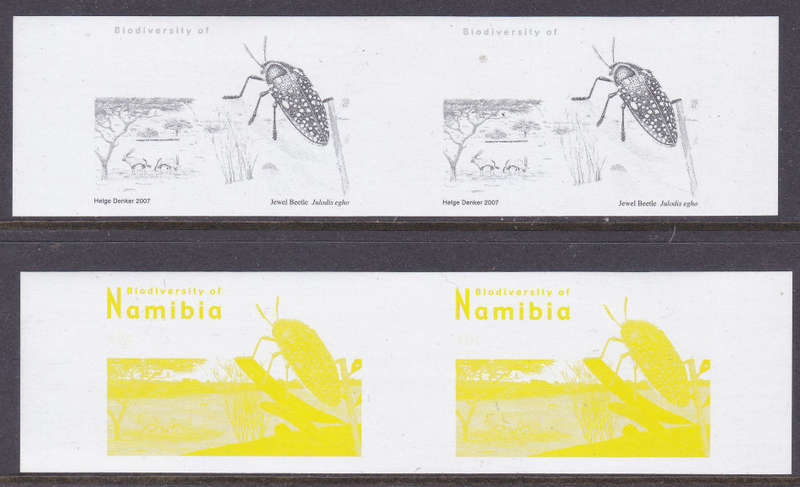 NAMIBIA 2007 SACC543 4TH DEF ISSUE - 7 PLATE PROOFS OF THE 40c IN VARIOUS COLOURS(WHITE PAPER) - UM