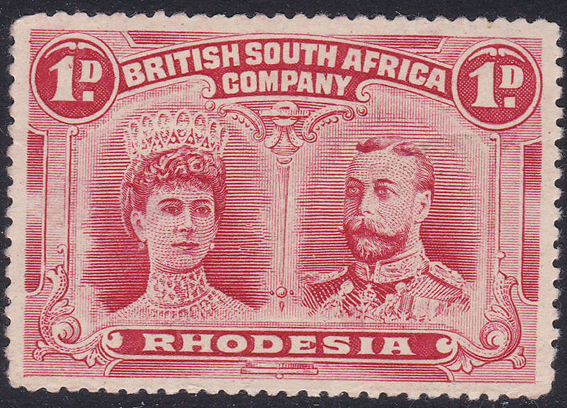BSAC / Rhodesia SG170b 1d Rose-Carmine - P15 - VLMM CV £350(2017)