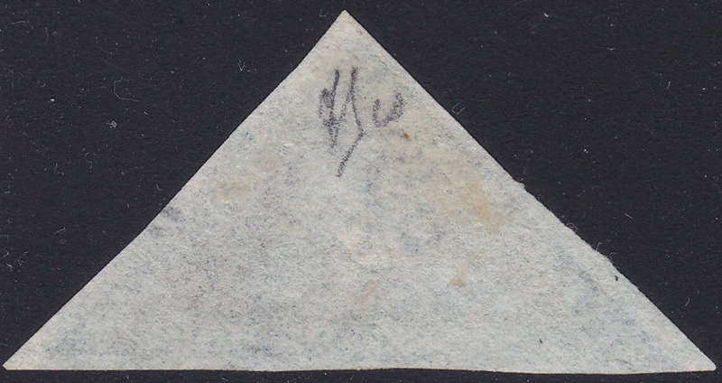 Cape of Good Hope 1853 SG4 4d DEEP BLUE ON SLIGHTLY BLUED PAPER- VFU - CV £170