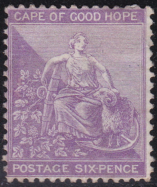 CAPE OF GOOD HOPE 1864-77 SACC20b 6d VIOLET MM CV R5500