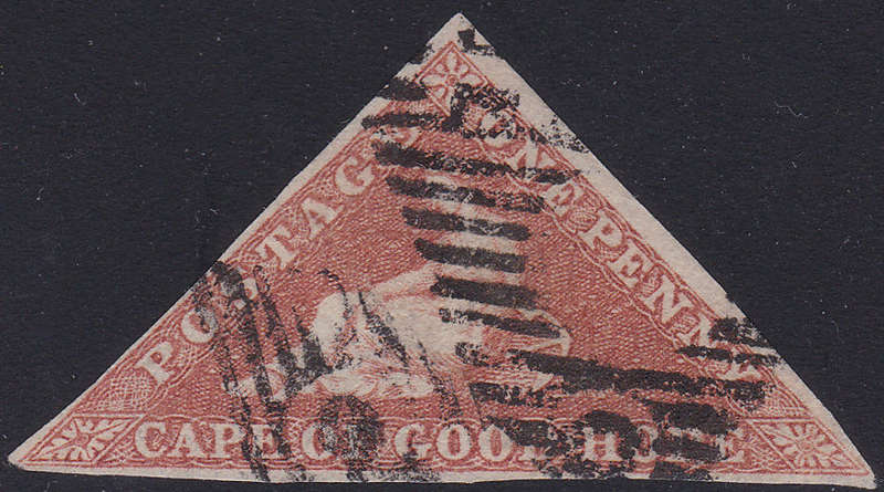 CAPE OF GOOD HOPE 1853 SACC3a - 1d BROWN-RED - VFU - CV R13000