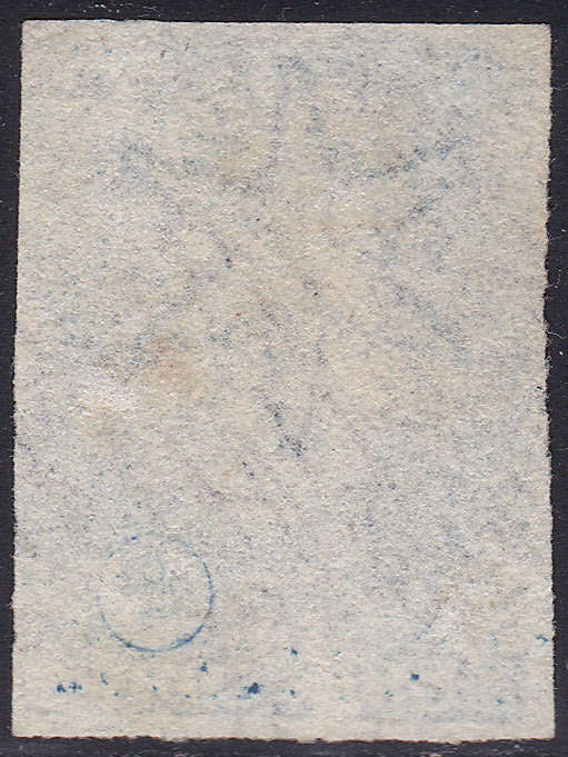 CEYLON - 1857 SG2 1d DEEP TURQUOISE-BLUE - VFU - CV £45(2017)