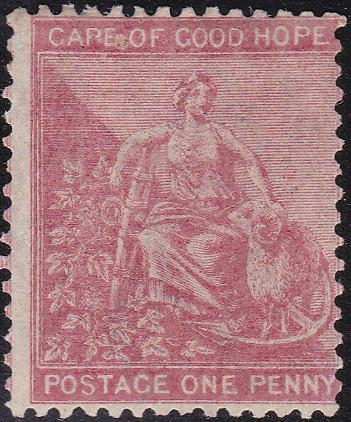 CAPE OF GOOD HOPE 1864-77 SACC18a 1d ROSE-RED MM CV R3000
