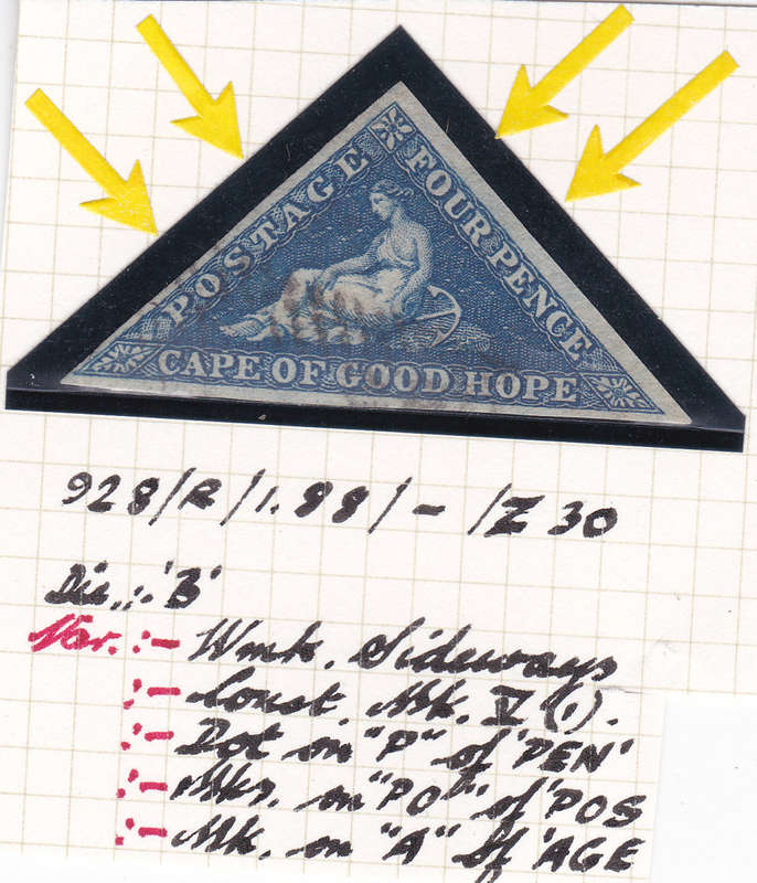 COGH SACC4b- 4d DEEP BLUE - SLIGHTLY BLUED PAPER WITH SIDEWAYS WATERMARK - SUPERB USED - CV R15000