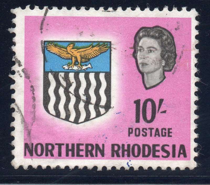 Northern Rhodesia 1963 SG87 10/- Bright Magenta VFU CV £24
