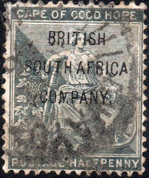 BSAC / Rhodesia 1896 SG58 ½d Grey-black VFU CV £24(2017)