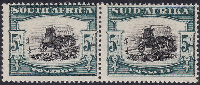 UNION OF SA 1933 SACC62ac 5/- Black & Green - ``Broken Yoke`` variety **UM** CV R3500
