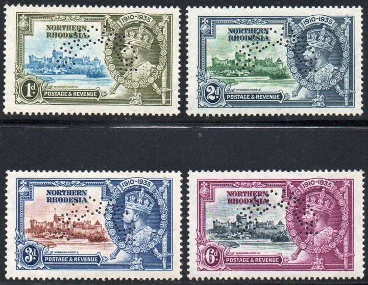 Northern Rhodesia 1935 Silver Jubilee ``SPECIMEN`` set of 4 - *UM* CV £200(2017)
