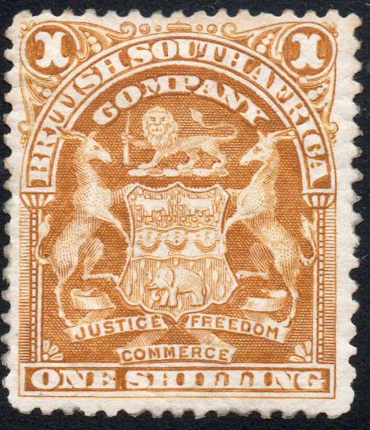 BSAC / Rhodesia : SG84 1/- Bistre MM CV £38(2017)