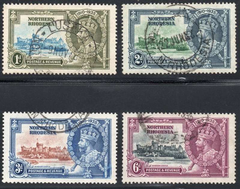 Northern Rhodesia 1935 Silver Jubilee - Used set of 4 - VFU CV £16(2017)