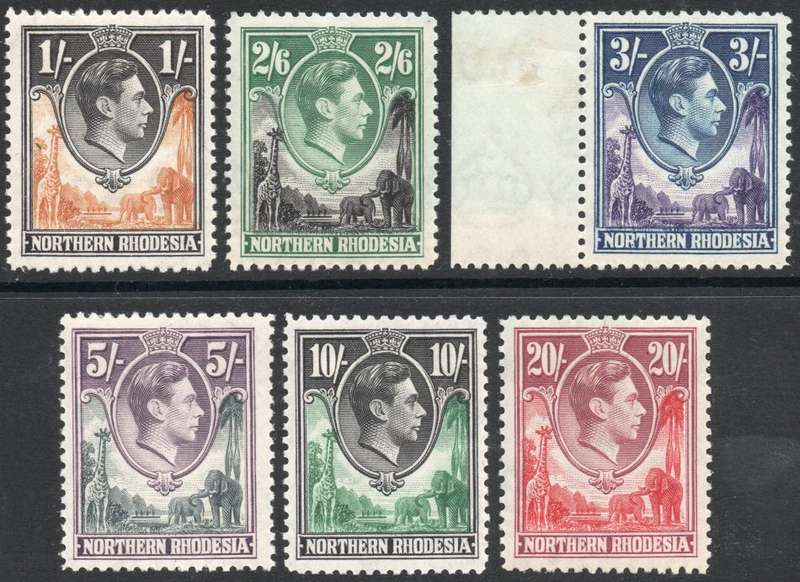 Northern Rhodesia 1938-52 : SG40-45 - Part set of 6(all the top values) - MM - CV £172(2017)