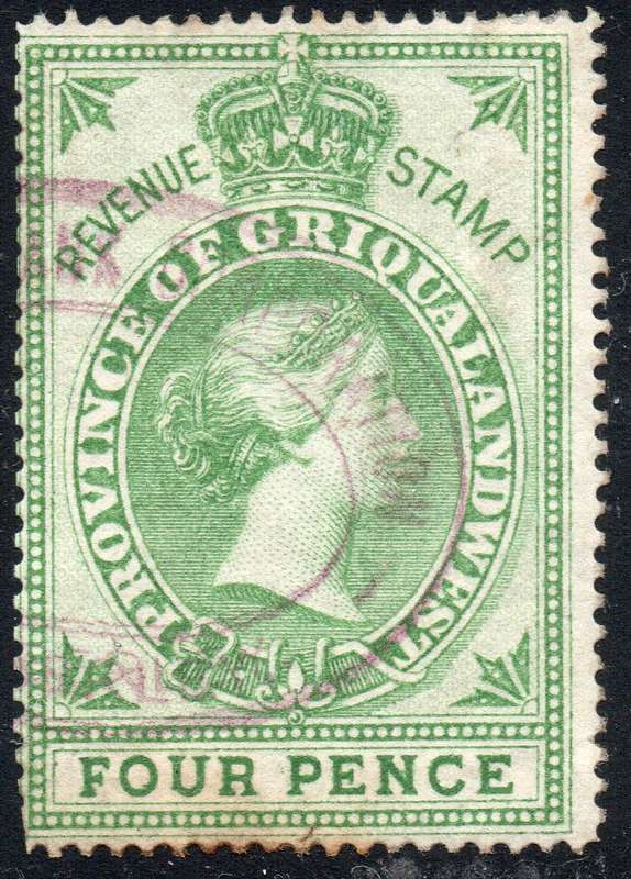 Griqualand West 1870 Barefoot #61 4d Green - Fine Used