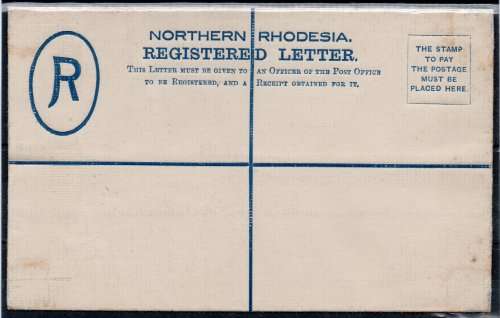 Northern Rhodesia 1924 4d Pre-printed Registered Envelope - ``SPECIMEN`` OVERPRINT - see scans