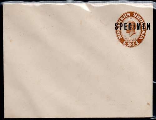 Northern Rhodesia 1924 2d Pre-printed Envelope - ``SPECIMEN`` OVERPRINT - see scans