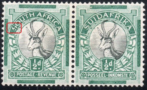 UNION OF SA - SG42d ½d/ BLACK and GREEN - ``$ Variety - `*UM* CV £50(2017)