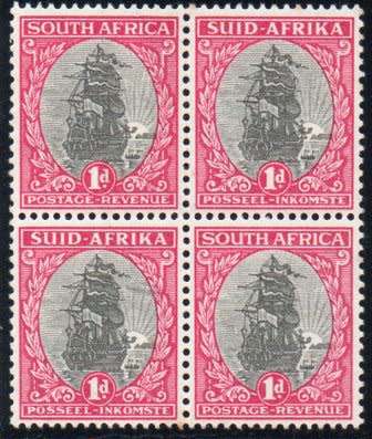 Union of SA - 1934 SG56 1d Grey and Carmine BO4 with `SMOKE TRAIL` VARIETY - UM/MM