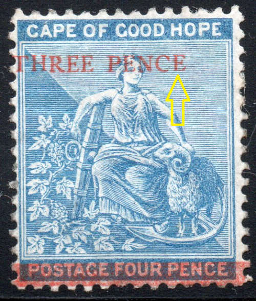 Cape of Good Hope 1879 : SACC29 : 3d on 4d BLUE - MM - CV R4500