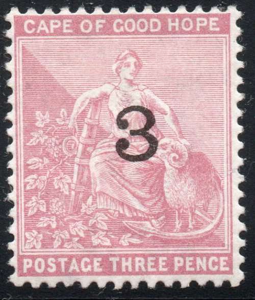 Cape of Good Hope 1880 SACC32 3d ON 3d Pale Dull Rose - MM - CV R3200