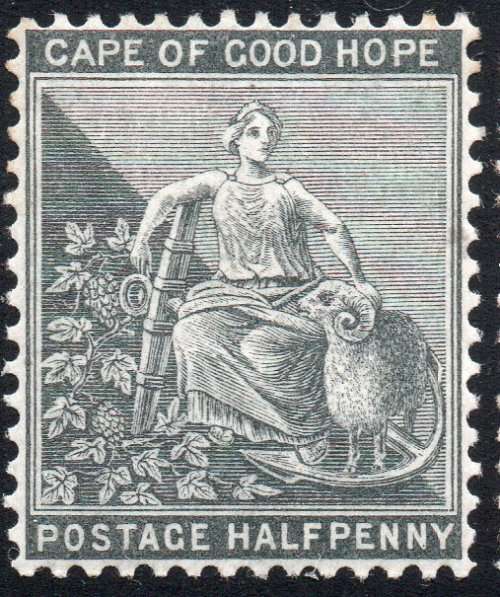 Cape of Good Hope 1875 SACC23 ½d PALE GREYISH-BLACK(WM CROWN CC) MM - CV R700