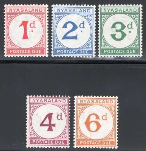Nyasaland 1950 SG D1-5 COMPLETE SET OF 5 POSTAGE DUES - UM - CV £100(2017)