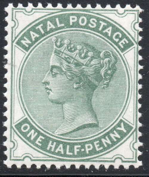 NATAL 1884 SACC94 ½d Blue-green(Watermark CA) - UM - CV R2500