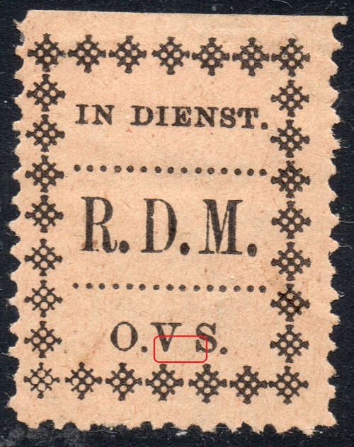 OFS - 1899 - SG PF3a - POLICE FRANK STAMP - NO STOP AFTER ``V`` - BLACK/MAIZE - MM - RARE