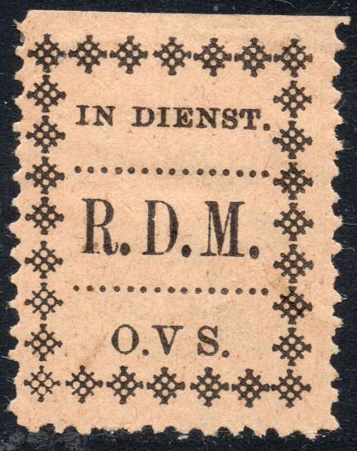 OFS - 1899 - SG PF3a - POLICE FRANK STAMP - NO STOP AFTER ``V`` - BLACK/MAIZE - MM - RARE
