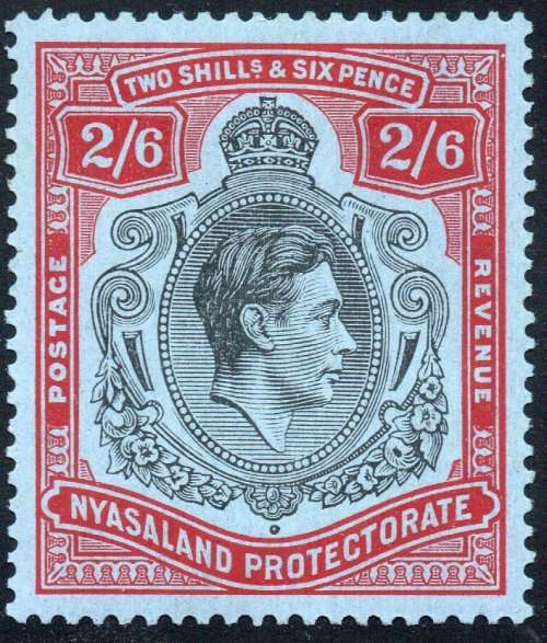 NYASALAND 1938-44  SG140 2s6d Black and Red/Blue - MM