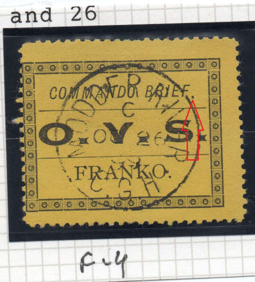 OFS - SG M1 - MILITARY FRANK STAMP - VFU - VARIETY ``DROPPED STOP`` AFTER ``BRIEF`` - SCARCE