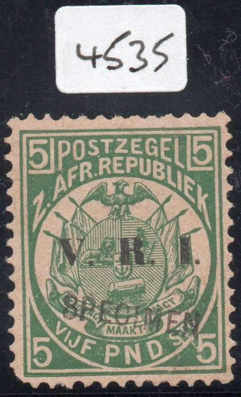 Transvaal 1900 SACC243s : £5 DEEP GREEN ``SPECIMEN`` - MM - PFSA CERTIFICATE