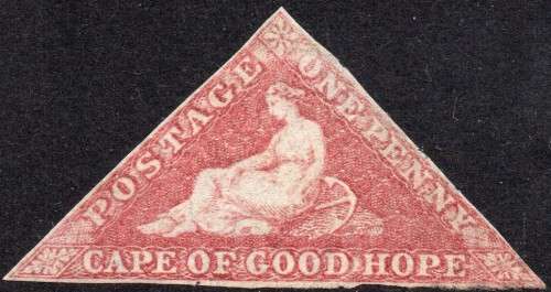 Cape of Good Hope : 1858 SACC5a 1d Rose with SIDEWAYS WATERMARK - UNUSED - RARE AS SUCH