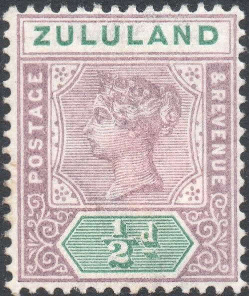 Zululand 1894-6 SACC14  ½d MAUVE and GREEN  MM CV R150