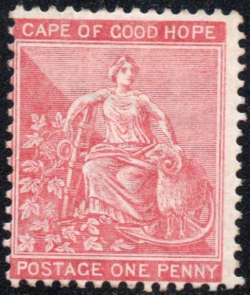 Cape of Good Hope SACC36 1d Rose-Red - WM CROWN CA - MM - CV R1600