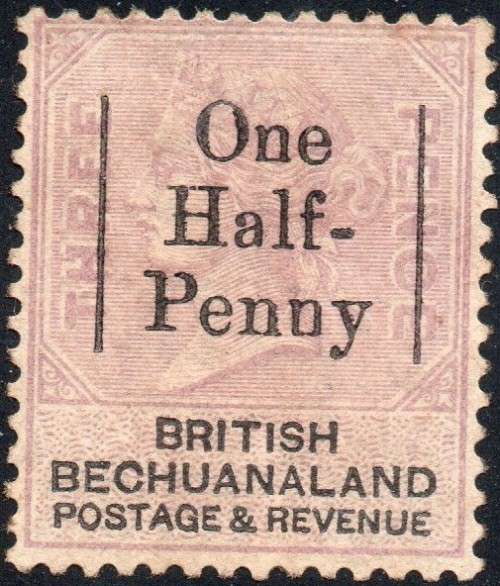 British Bechuanaland 1888 SACC27(var) ½d ON 3d PALE REDDISH LILAC - UNUSED WITH VARIETY