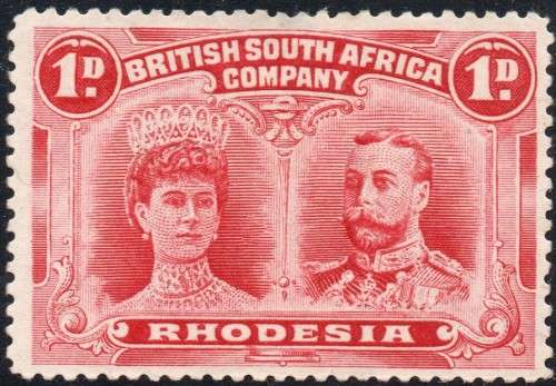 RHODESIA (B.S.A.C.) SACC125 1d ROSE-RED - MOUNTED MINT