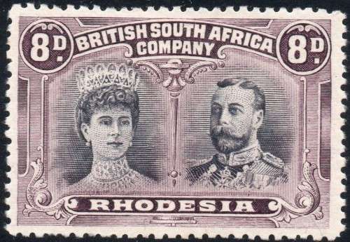 BSAC / Rhodesia SG147 8d Dull-purple and Purple MM CV £180(2017)