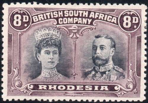 BSAC / Rhodesia SG147 8d DULL PURPLE & PURPLE - MM CV £180(2017)