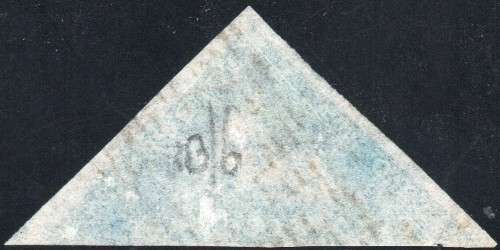 CAPE OF GOOD HOPE 1853 SACC2 - 4d BLUE ON DEEPLY BLUED PAPER - VFU - CV R5500+