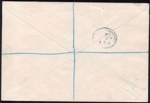 SWA 1916 FORERUNNER - REGISTERED COVER TO WINDHOEK WITH 6d (SA10) BO4 MANUSCRIPT CDS