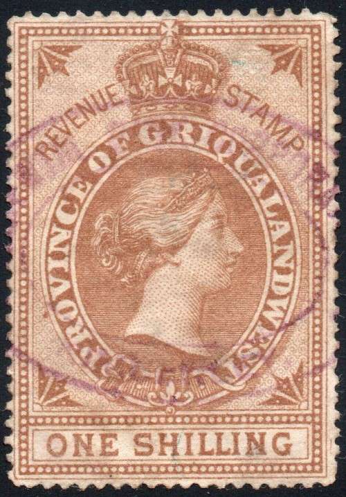 Griqualand West 1870 Barefoot #64 1/- BROWN - VFU