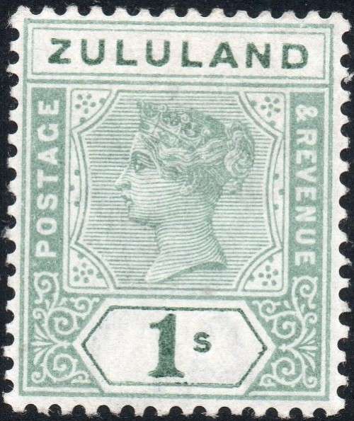 ZULULAND 1894-6 SACC19 1/- GREEN - LMM