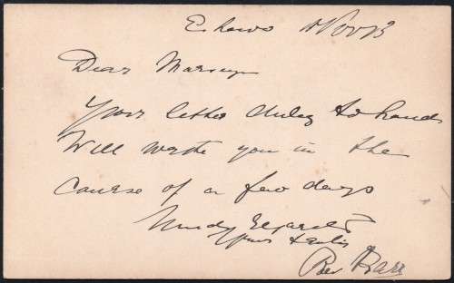 ZULULAND 1894 - POSTCARD ESHOWE ZULUAND TO VIC FALLS MISSION STATION, RHODESIA - RARE - SEE SCANS