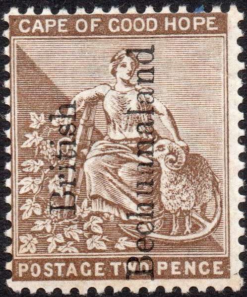 BECHUANALAND 1891 SG32a  2d BISTRE, NO STOP VARIETY  - LMM -SCARCE