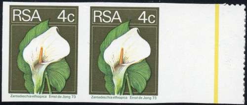 RSA 1974 2nd DEFINITE ISSUE SACC362a 4c IMPERFORATE PAIR (PAPER JOIN?) - SCARCE